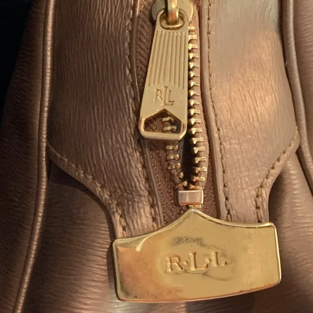 Ralph Lauren Metallic Antique Gold Handbag Tote - Picture 7 of 15